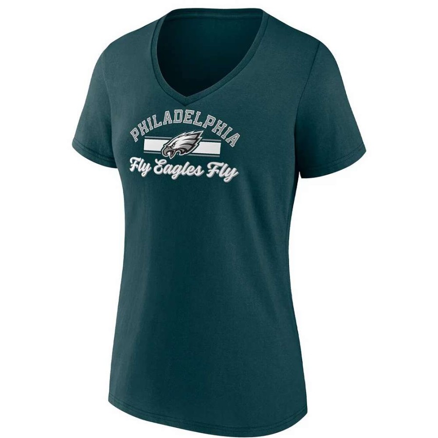 Tops * | Women'S Fanatics Branded Midnight Green Philadelphia Eagles Slogan V-Neck T-Shirt