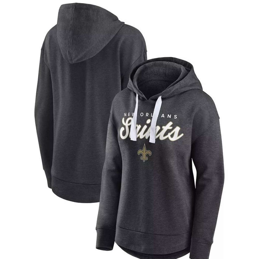 Tops * | Women'S Fanatics Branded Heather Charcoal New Orleans Saints Set To Fly Pullover Hoodie