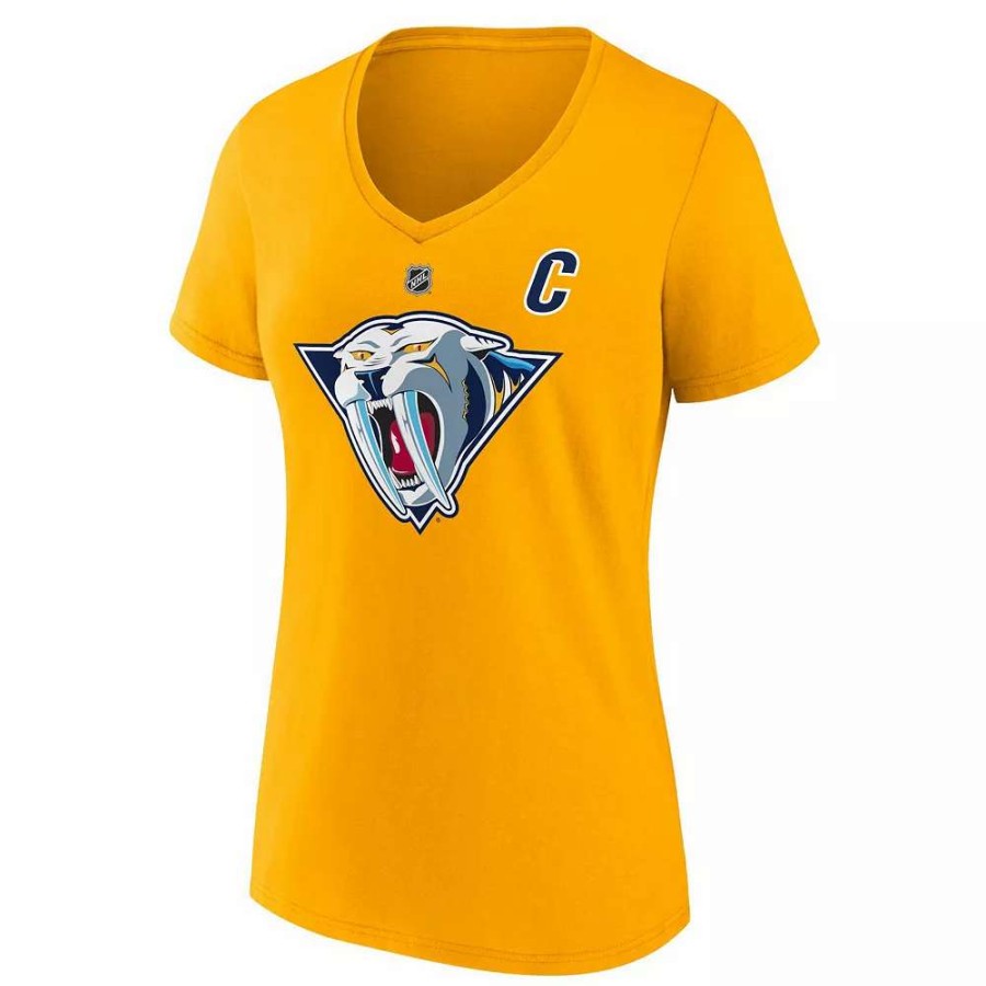 Tops * | Women'S Fanatics Branded Roman Josi Yellow Nashville Predators Special Edition 2.0 Name & Number V-Neck T-Shirt