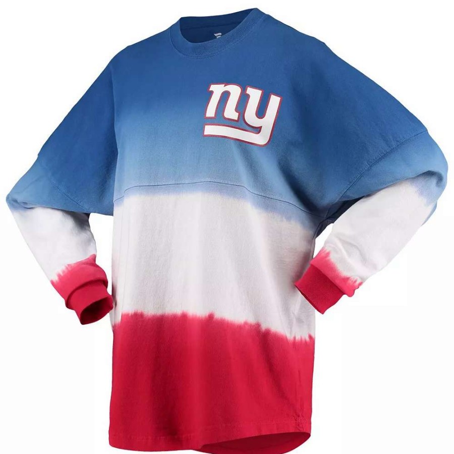 Tops * | Women'S Fanatics Branded Royal/Red New York Giants Ombre Long Sleeve T-Shirt