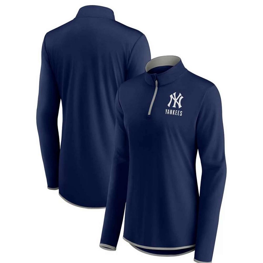 Outerwear * | Women'S Fanatics Branded Navy New York Yankees Worth The Drive Quarter-Zip Jacket