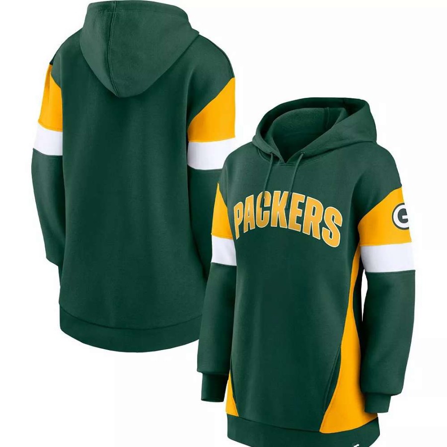 Tops * | Women'S Fanatics Branded Green/Gold Green Bay Packers Lock It Down Pullover Hoodie