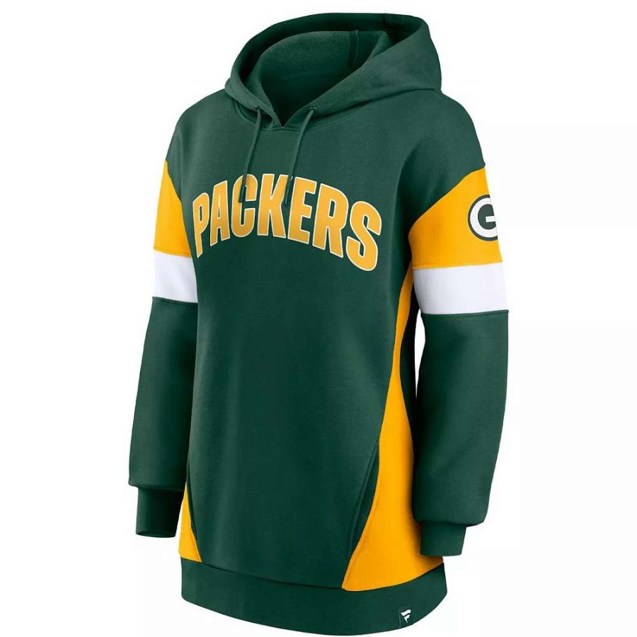 Tops * | Women'S Fanatics Branded Green/Gold Green Bay Packers Lock It Down Pullover Hoodie