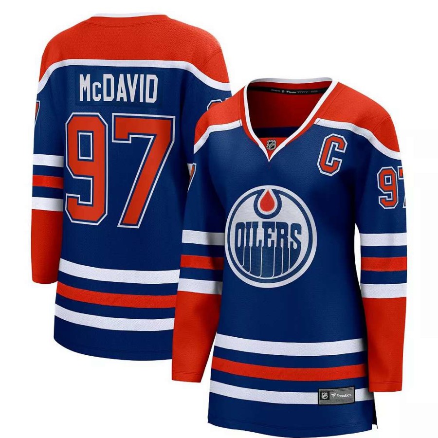 Tops * | Women'S Fanatics Branded Connor Mcdavid Royal Edmonton Oilers Home Premier Breakaway Player Jersey