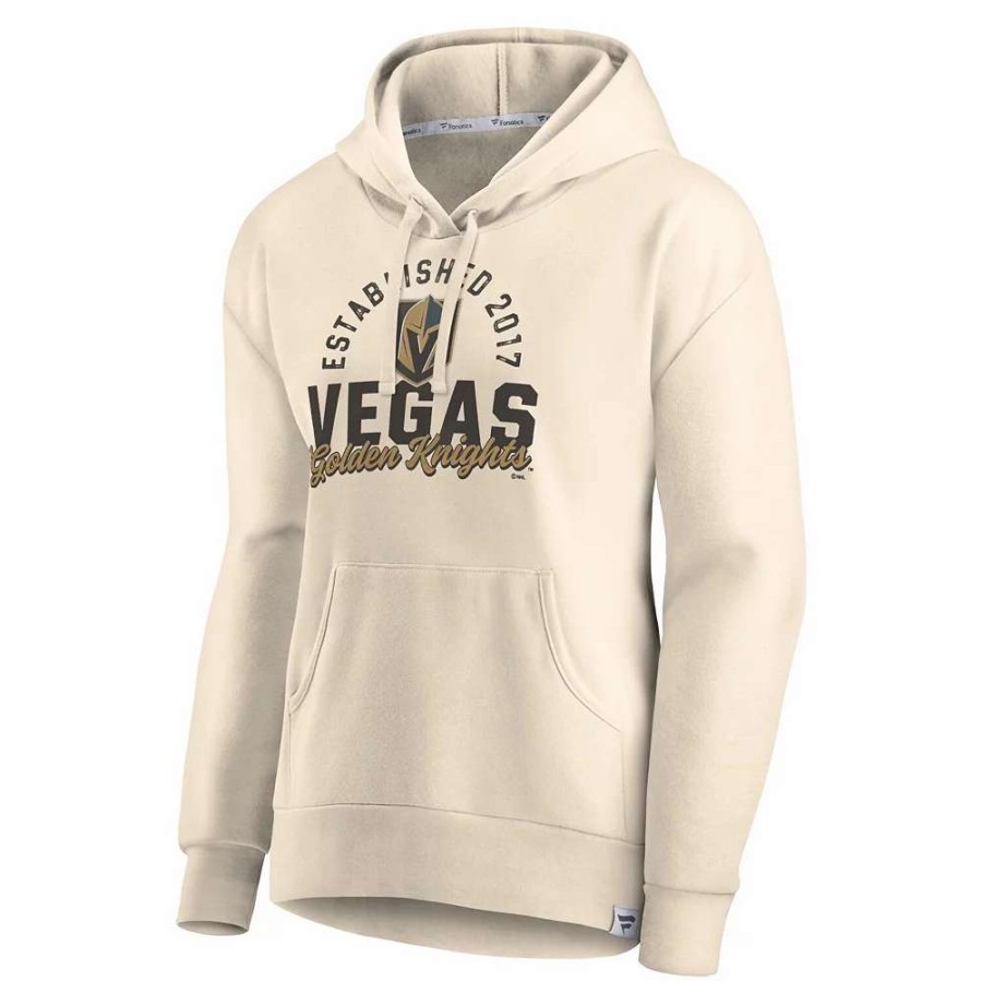 Tops * | Women'S Fanatics Branded Oatmeal Vegas Golden Knights Carry The Puck Pullover Hoodie Sweatshirt