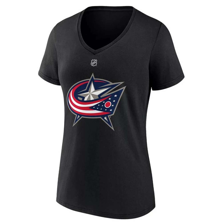 Tops * | Women'S Fanatics Branded Johnny Gaudreau Black Columbus Blue Jackets Special Edition 2.0 Name & Number V-Neck T-Shirt