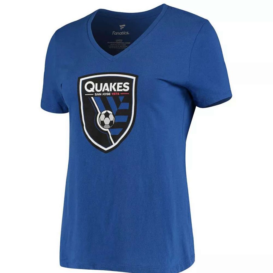 Tops * | Women'S Fanatics Branded Royal Chris Wondolowski San Jose Earthquakes Authentic Stack Name & Number V-Neck T-Shirt