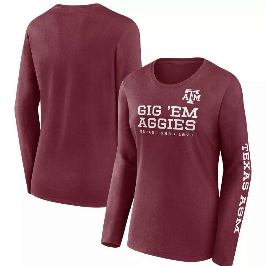 Tops * | Women'S Fanatics Branded Maroon Texas A&M Aggies Rally Cry 2-Hit T-Shirt