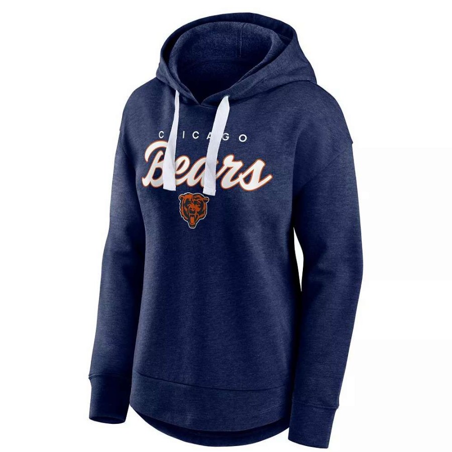 Tops * | Women'S Fanatics Branded Heather Navy Chicago Bears Set To Fly Pullover Hoodie