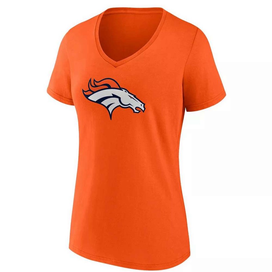 Tops * | Women'S Fanatics Branded Russell Wilson Orange Denver Broncos Player Icon Name & Number V-Neck T-Shirt