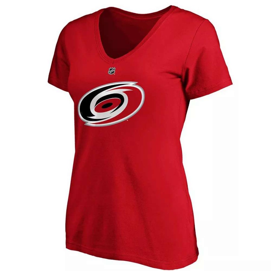 Tops * | Women'S Fanatics Branded Sebastian Aho Red Carolina Hurricanes Plus Size Name & Number Scoop Neck T-Shirt