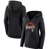 Tops * | Women'S Fanatics Branded Black San Francisco Giants Simplicity Crossover V-Neck Pullover Hoodie