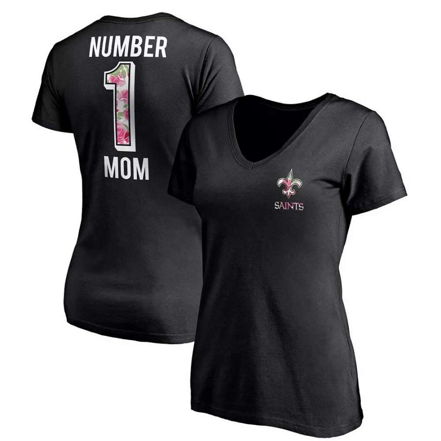 Tops * | Women'S Fanatics Branded Black New Orleans Saints Mother'S Day V-Neck T-Shirt