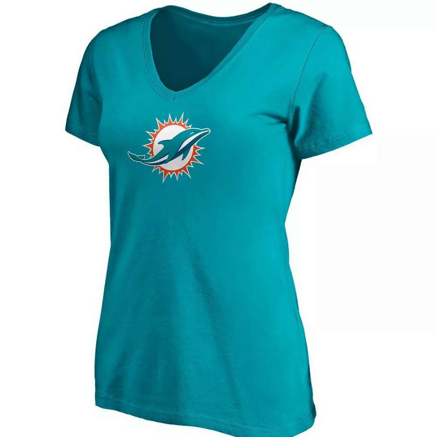 Tops * | Women'S Fanatics Branded Tua Tagovailoa Aqua Miami Dolphins Player Icon Name & Number V-Neck T-Shirt