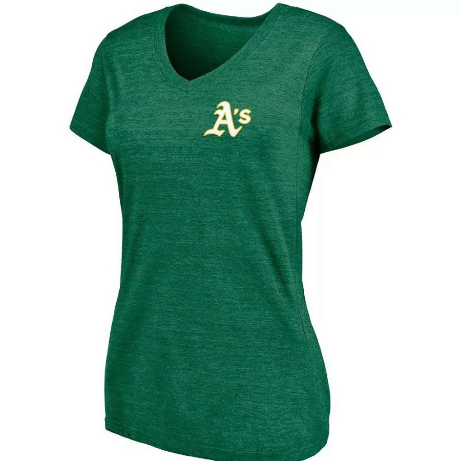 Tops * | Women'S Fanatics Branded Green Oakland Athletics Paisley Hometown Collection Tri-Blend V-Neck T-Shirt