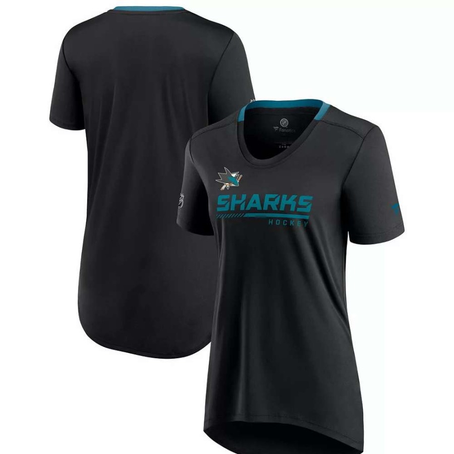 Tops * | Women'S Fanatics Branded Black San Jose Sharks Authentic Pro Locker Room T-Shirt